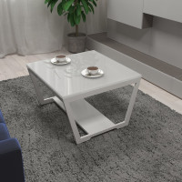 Журнальный стол Мебелик BeautyStyle 1 белый глянец/стекло белое 5275