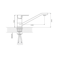 Смеситель для кухни с гайкой Ekko бирюзовый E49303