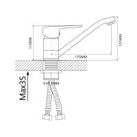 Смеситель для кухни с гайкой Ekko E49313