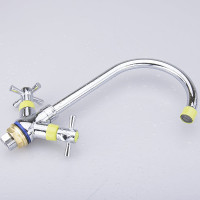 Смеситель для кухни Ekko с гайкой, с цветными наконечником и ручками, салатовый E49118-6