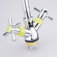 Смеситель для кухни Ekko с гайкой, с цветными наконечником и ручками, салатовый E49118-6