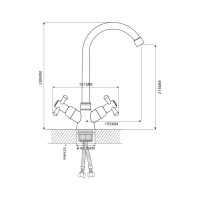 Смеситель для кухни Ekko с гайкой, с цветными наконечником и ручками, салатовый E49118-6