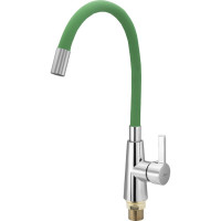 Смеситель для кухни Ekko гибкий излив, с гайкой, салатовый E4205-E52
