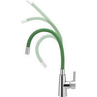 Смеситель для кухни Ekko гибкий излив, с гайкой, салатовый E4205-E52