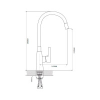 Смеситель для кухни Ekko гибкий излив, с гайкой, салатовый E4205-E52