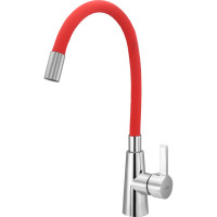 Смеситель для кухни Ekko гибкий излив, с гайкой, красный E4205-E58
