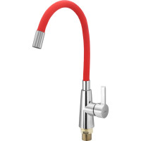 Смеситель для кухни Ekko гибкий излив, с гайкой, красный E4205-E58