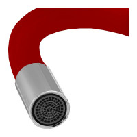 Смеситель для кухни Ekko гибкий излив, с гайкой, красный E4205-E58