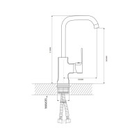 Смеситель для кухни Ekko с гайкой, синий E40304