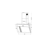 Наклонная вытяжка Centek ширина 60 см, металл, 600 м3/час (68 Вт), 3 скор, LED CT-1826-60 White