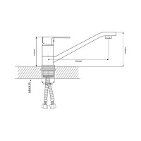 Смеситель для кухни Ekko с гайкой, фиолетовый E49302