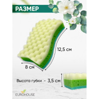 Трехслойная губка для посуды EUROHOUSE 14003