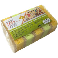 Крупнопористые губки для посуды EUROHOUSE 86х62х30 мм, 5 шт 14330