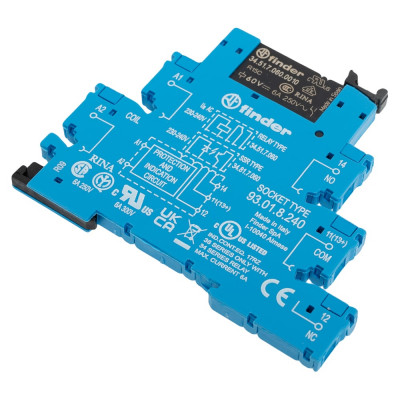 Интерфейсный модуль Finder, эл-мех реле, 1co 6A, конт. Agni, питание 230-240в Ac, кат, 385182400060