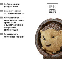 Светильник TDM ELECTRIC ПП-2019 "Ежик в кашпо" на солнечных батареях, 14,5x11x11 см, SQ0330-0170