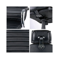 Кресло руководителя Helmi HL-E05 Event, экокожа черная, хром, механизм качания 274825