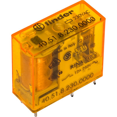 Миниатюрное реле Finder 1 перекидной контакт 10А, 230В AC, 405182300000