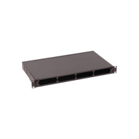 Бокс LANMASTER 19, на 4 кассеты MPO, 1U, черный LAN-FOBM-4MCS-1U