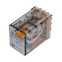 Промежуточное реле Finder 4 перекидных контакта 7А, 230В AC, - AgNi + Au, 553482305040