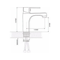 Смеситель для раковины Ekko с гайкой, бирюзовый E10303