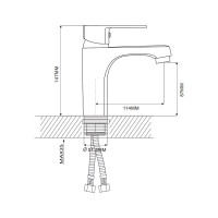 Смеситель для раковины Ekko с гайкой, синий E10304
