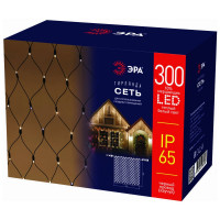 Гирлянда ЭРА Сеть 300LED, 2х3 м, теплый белый свет, каучук, 220В, IP65 Б0051898
