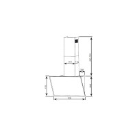 Наклонная вытяжка Centek ширина 60 см, 1000 м3/час (233 Вт), 3 скорости, LED, сенсор, CT-1829-60 Black
