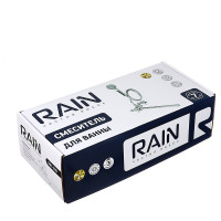 Смеситель для ванны RAIN Нефрит прямой излив 35 см., керамическая кран-букса 1/2, душевой набор, латунь, хром 561-310