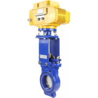 Задвижка шиберная DN.ru GGG40-SS304-NBR-2W-ISO Ду100 Ру16, электропривод MT-100 380В D040-02572