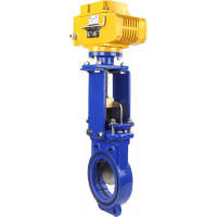 Задвижка шиберная DN.ru GGG40-SS304-NBR-2W-ISO Ду150 Ру16, электропривод MT-100 380В D040-02588