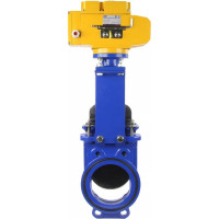 Задвижка шиберная DN.ru GGG40-SS304-NBR-2W-ISO Ду150 Ру16, электропривод MT-100 380В D040-02588