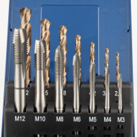 Набор машинных метчиков GSR From B HSSE DIN371/376 M3-M10/M12 Silver 14 предметов BRB09100100