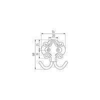 Крючок-вешалка MF 2-х рожк. 85v