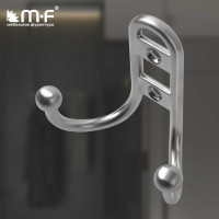 Крючок MF R15, 2-х рожковый, хром матовый 10811v