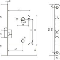 Защелка Аллюр (матовая бронза; овальная планка 18 мм; без ручек; с фиксатором) 11570
