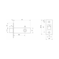 Защелка Аллюр L50-8M AC (старая медь; магнитная; без ручек) 11579