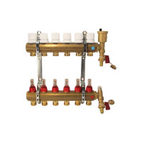 Коллекторная группа Imperial 1x3/4 EK-10 выходов с расходомерами, 6 bar, воздухоспускники, сливной кран Италия 811.10