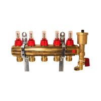 Коллекторная группа Imperial 1x3/4 EK-10 выходов с расходомерами, 6 bar, воздухоспускники, сливной кран Италия 811.10