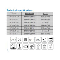 Полуботинки HOEGERT TECHNIK NAAB, SRC, S1P, размер 43 HT5K567-43