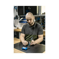 Футболка Polo HOEGERT TECHNIK URFT хлопок, темно-зеленая/асфальтовая, р. S HT5K419-S