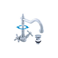 Смеситель для раковины RavSlezak MORAVA RETRO, с донным клапаном, пластик MK121.5/8