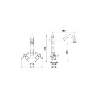 Смеситель для раковины RavSlezak MORAVA RETRO, с донным клапаном, пластик MK121.5/8