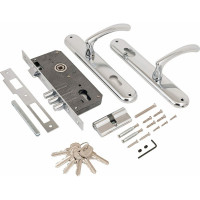 Врезной замок с ручками Аллюр 0221 CP хром 1028