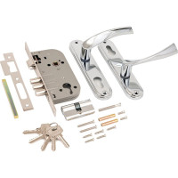 Врезной замок с ручками Аллюр 103/3 CP хром 5959