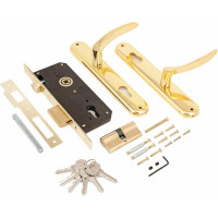 Врезной замок с ручками Аллюр 0211 GP латунь 1025