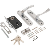 Врезной замок с ручками Аллюр 103/3-61А1203 CP хром 6799