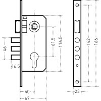 Врезной замок с ручками Аллюр 103/3-61А1203 CP хром 6799