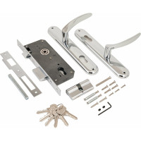 Врезной замок с ручками Аллюр хром 1024