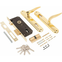 Врезной замок с ручками Аллюр латунь 1021