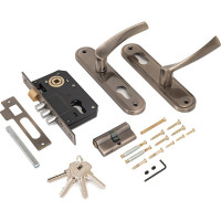 Врезной замок с ручками Аллюр 103/3-61А1203 AB старая бронза 6800